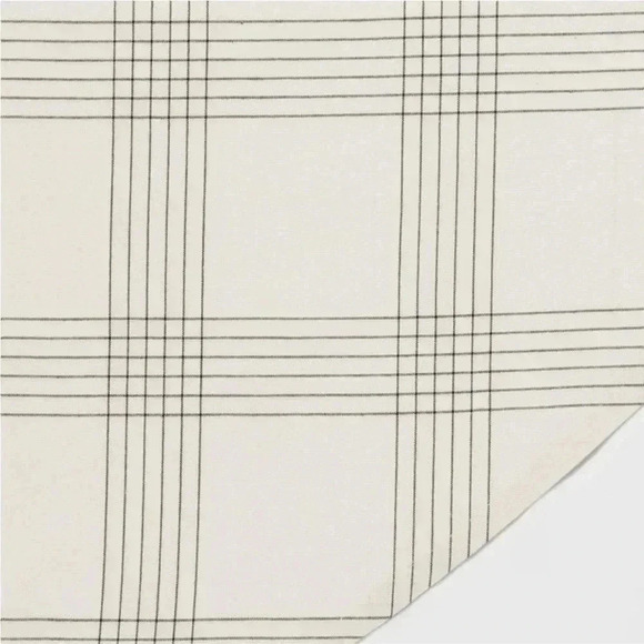 NWT 70" Cotton and Polyester Blend Open
Plaid Round Tablecloth Black - Threshold - Picture 4 of 5